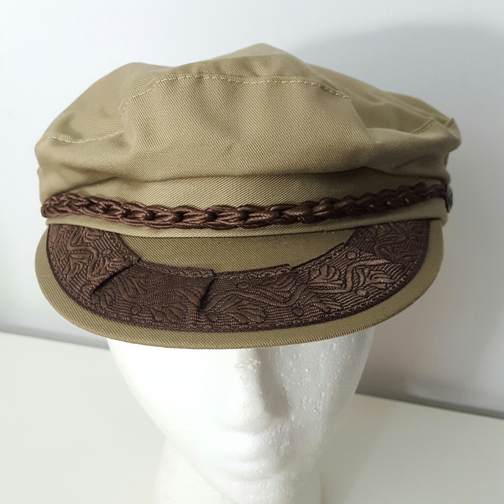 Vintage Authentic Greek Fisherman Cap Hat Brown